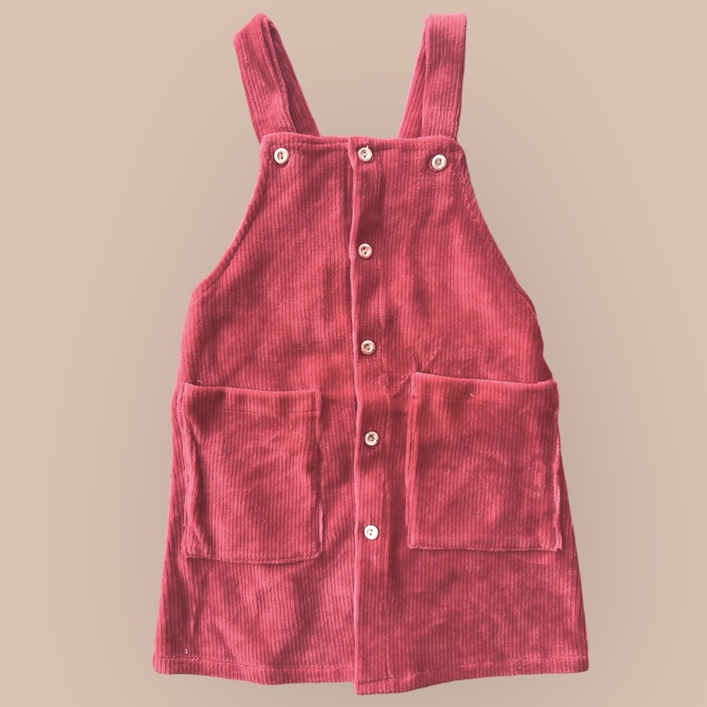 Newborn Stretch Corduroy dress in Burnt Orange